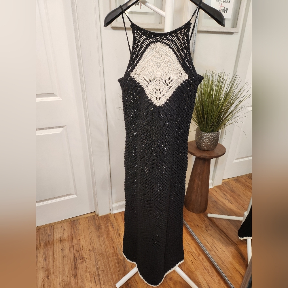 Zara knit black and white dress